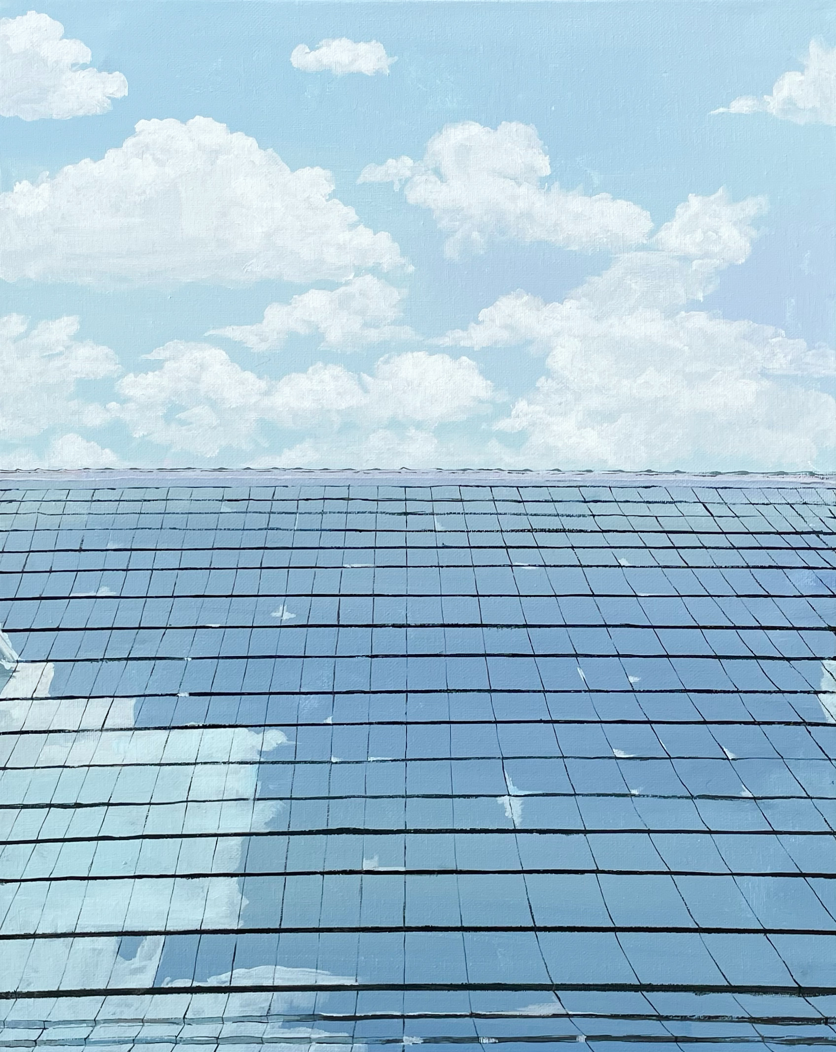 Clear sky and building mirror